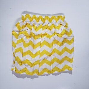 3/$20 yellow white chevron toddler girl elastic waist skirt, size 110 or 4T